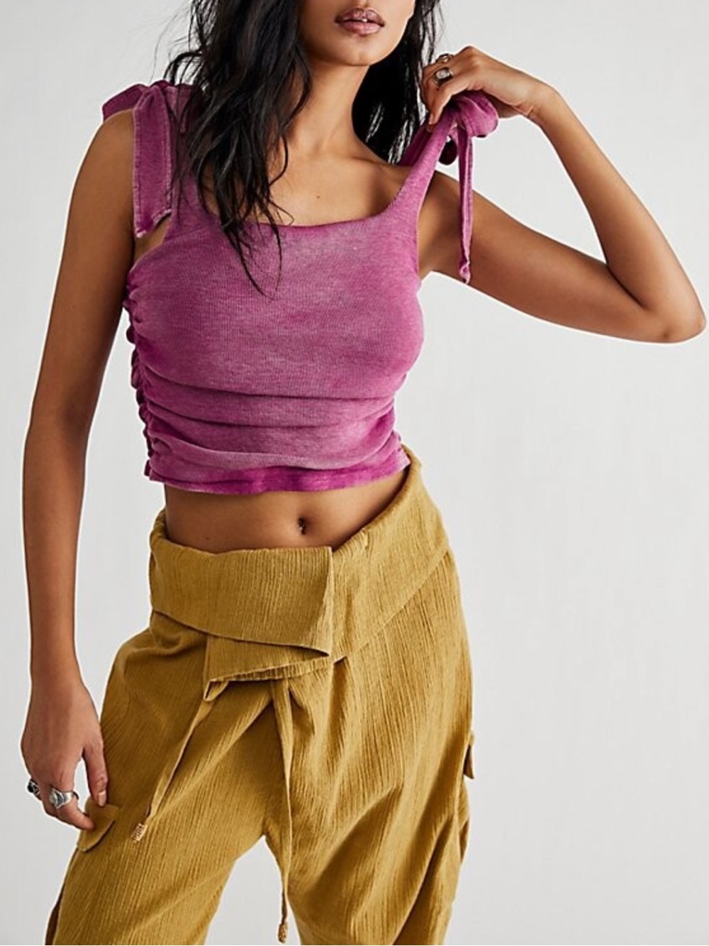 Free People Dragonfruit Pink Boulevard Tank Top XS